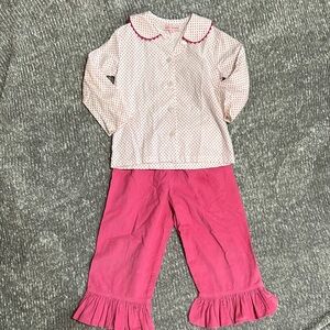 Zucchini pants Kayce Hughes Pink Polka Dot top  4